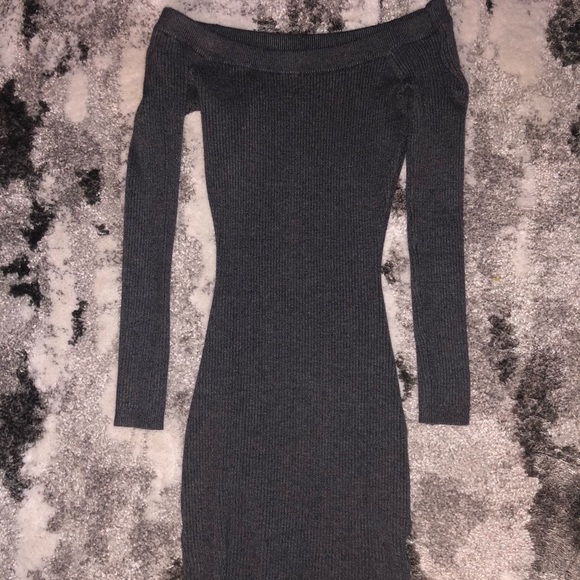 GUESS Grey Ribbed Sweater Dress - Size XXS, 00 - Picture 1 of 6